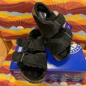 Birkenstock Arizona Fur Black Shearling